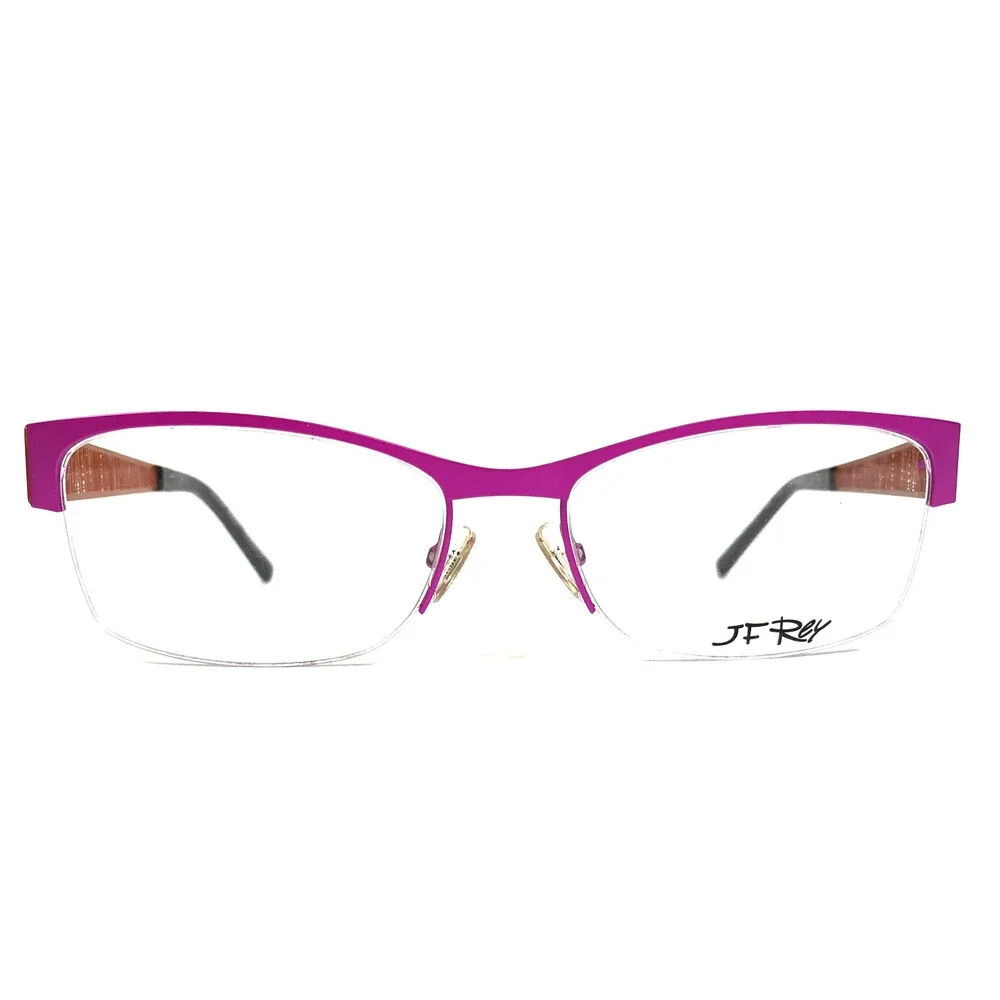 J.F. Rey Eyeglasses Frames JF2587 8060 Pink Orange Cat Eye Half Rim 54-17-140